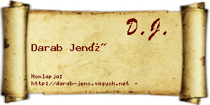Darab Jenő névjegykártya